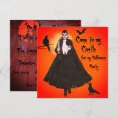 Invitation unique pour une soirée Halloween Dracul (Devant / Derrière)
