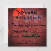 Invitation unique pour une soirée Halloween Dracul (Dos)