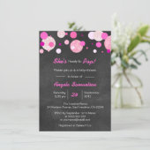 Invitation Unique PRÉPAREZ au baby shower rose de tableau (Debout devant)