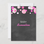 Invitation Unique PRÉPAREZ au baby shower rose de tableau (Dos)