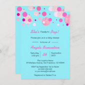 Invitation Unique PRÊT À POP Baby shower bleu rose neutre (Devant / Derrière)