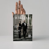 Invitation Unique QR code magazine couverture photo mariage