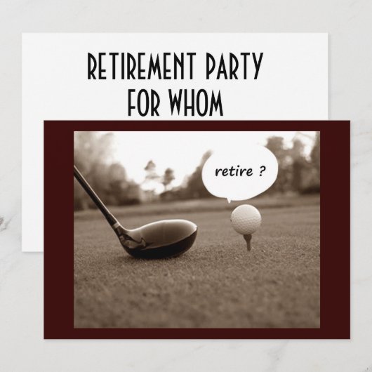 INVITATION "UNIQUE RETRAITE PARTY" (Devant / Derrière)