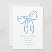 Invitation Unique Retro Dusty Blue Enregistrer la date Invita (Devant)