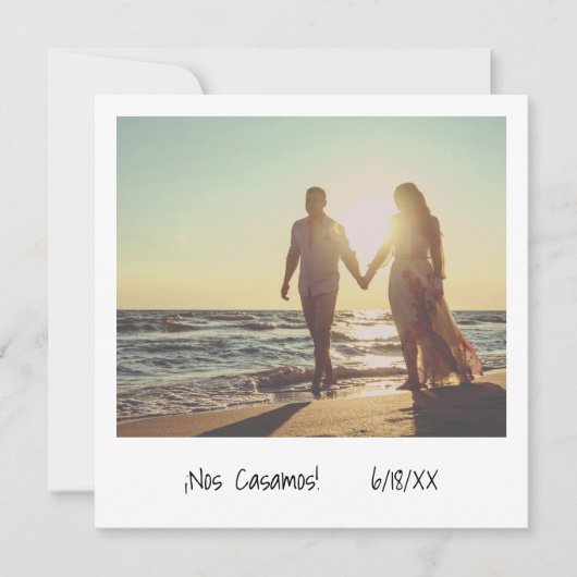 Invitation Unique Retro Instant Photo Mariage espagnol (Devant)