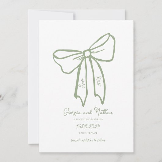 Invitation Unique Retro Sage Green Enregistrer l'invitation d (Devant)