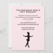 Invitation unique rose pour filles pour une soirée (Dos)