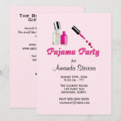 Invitation unique rose pour filles pour une soirée (Devant / Derrière)