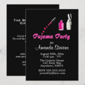 Invitation unique rose pour filles pour une soirée (Devant / Derrière)