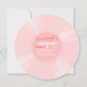 Invitation Unique Rose Vinyl Record Musique Anniversaire Invi (Devant)
