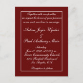 Invitation Unique Rouge Et Blanc (Devant)