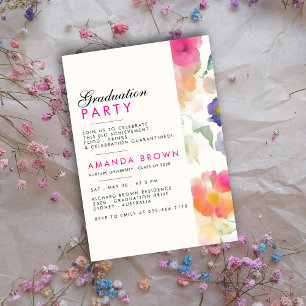 Invitation Unique Simple Floral Graduation Party 2025
