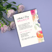 Invitation Unique Simple Floral Green journée mère BRUNCH