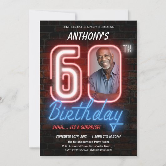 Invitation Unique Surprise 60e anniversaire (Devant)