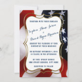 Invitation Unique USA Drapeau or Mariage personnalisé (Devant)