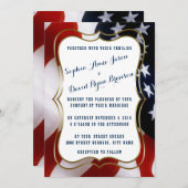 Invitation Unique USA Drapeau or Mariage personnalisé (Devant / Derrière)