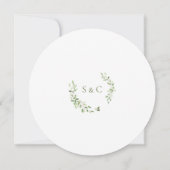 Invitation Unique Verdure Aquarelle Mariage de couronnes (Dos)