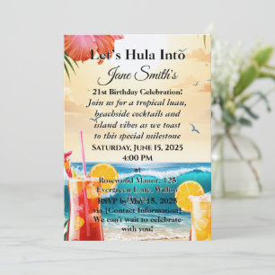 Invitation Unique, Vibrant, élégant 21e anniversaire