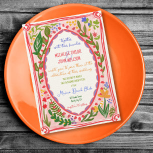 Invitation Unique Whimsical Floral Quirky Doodle Main tiré
