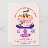 Invitation Unique Whimsical Quirky Birthday Cake Cherry (Devant)