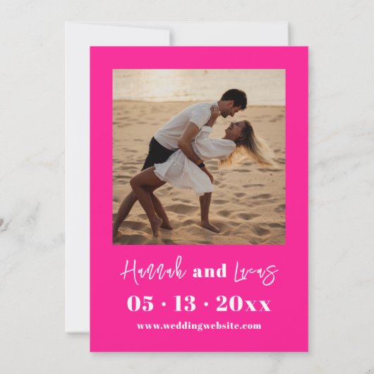 Invitation Unique Yellow Bold Calligraphie Photo Enregistrer (Dos)