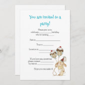 Invitation Unisex Child Birthday. (Devant / Derrière)