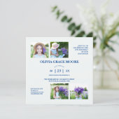 Invitation Unisex Denim Étoiles multicolores Enfants Annivers (Debout devant)