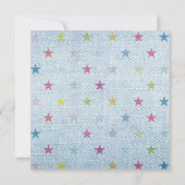Invitation Unisex Denim Étoiles multicolores Enfants Annivers (Dos)