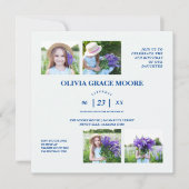 Invitation Unisex Denim Étoiles multicolores Enfants Annivers (Devant)