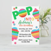 Invitation Unisex Rainbow Pop It Fidget Jouet Anniversaire En (Debout devant)