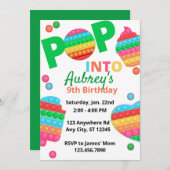 Invitation Unisex Rainbow Pop It Fidget Jouet Anniversaire En (Devant / Derrière)