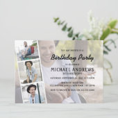 Invitation Unisexe | Collage de photos | Anniversaire (Debout devant)