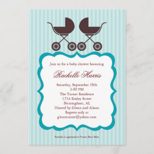 Invitation unisexe jumelle de baby shower