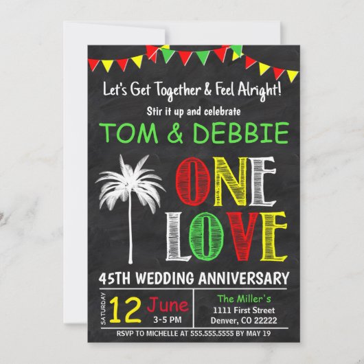 Invitation Unissons-nous, un amour Anniversaire de mariage (Devant)