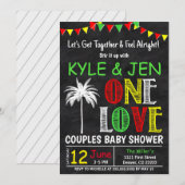 Invitation Unissons-nous, un Baby shower amoureux des couples (Devant / Derrière)