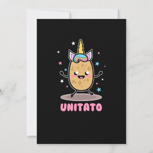 Invitation Unitato Unicorn Potato Cute Funny Vegetable Fries (Devant)