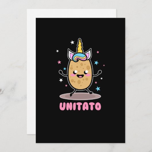 Invitation Unitato Unicorn Potato Cute Funny Vegetable Fries (Devant / Derrière)