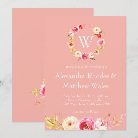 Invitation Unité rose (Devant / Derrière)