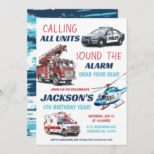 Invitation Unités de premiers intervenants Modèle d'invitatio (Devant / Derrière)