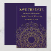 Invitation Unity in Bloom Purple Save The Date Announcement (Devant / Derrière)