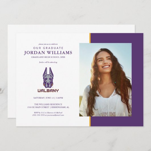 Invitation Université d'Albany Great Danes (Devant / Derrière)