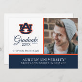 Invitation Université d'Auburn | Remise des diplômes (Devant / Derrière)