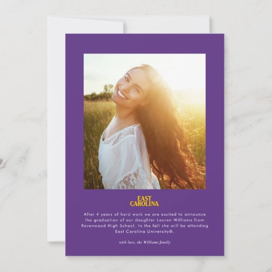 Invitation Université de Caroline de l'Est | Caroline de l'Es (Dos)