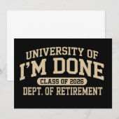 Invitation Université de J'ai Terminé Promotion 2026 Retraite (Devant / Derrière)