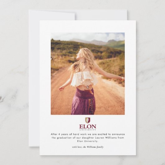 Invitation Université Elon (Dos)