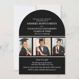 Invitation Université noire 3 Photo Arch Graduation