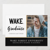 Invitation Université Wake Forest | Logo Wake (Devant / Derrière)