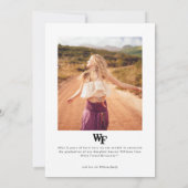 Invitation Université Wake Forest | WF (Dos)