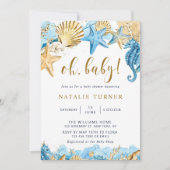 Invitation Unterhalb des Meeres | Gold Oh Baby Dusche (Devant)