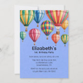 Invitation Up Up & Away 1st. Birthday Party (Devant)